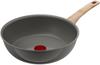 Глубокая сковорода Tefal с керамическим покрытием 26 см, совместимая с индукционными и газовыми плитами, не содержит вредных веществ, таких как ПФОК, гладкая в использовании, Ceramic Glide, цвет Земляной серый