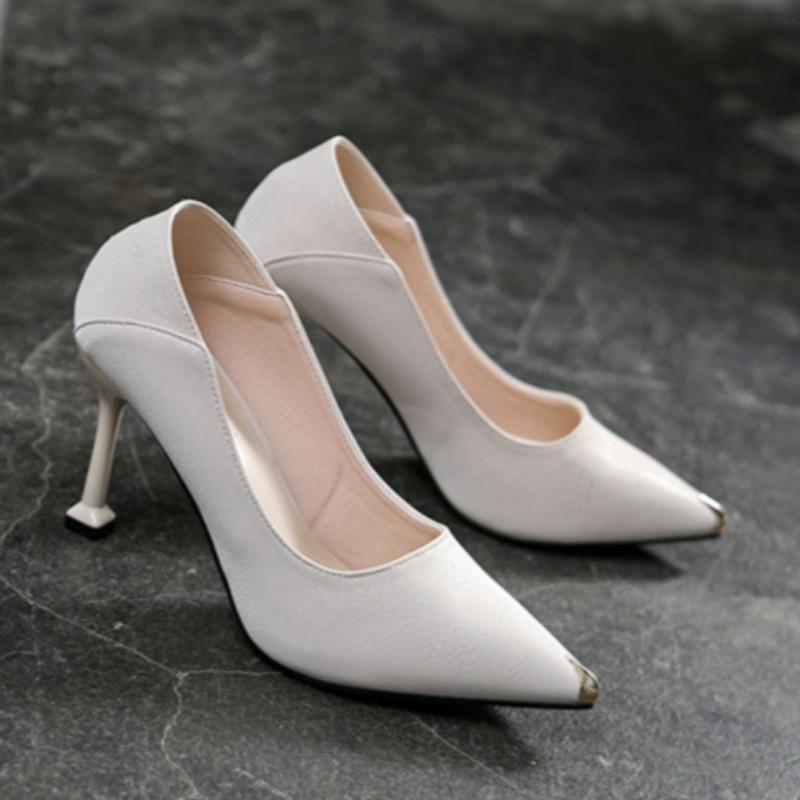 Туфли-шпильки с острым носком и высоким каблуком, с неглубоким носком, модная универсальная женская обувь