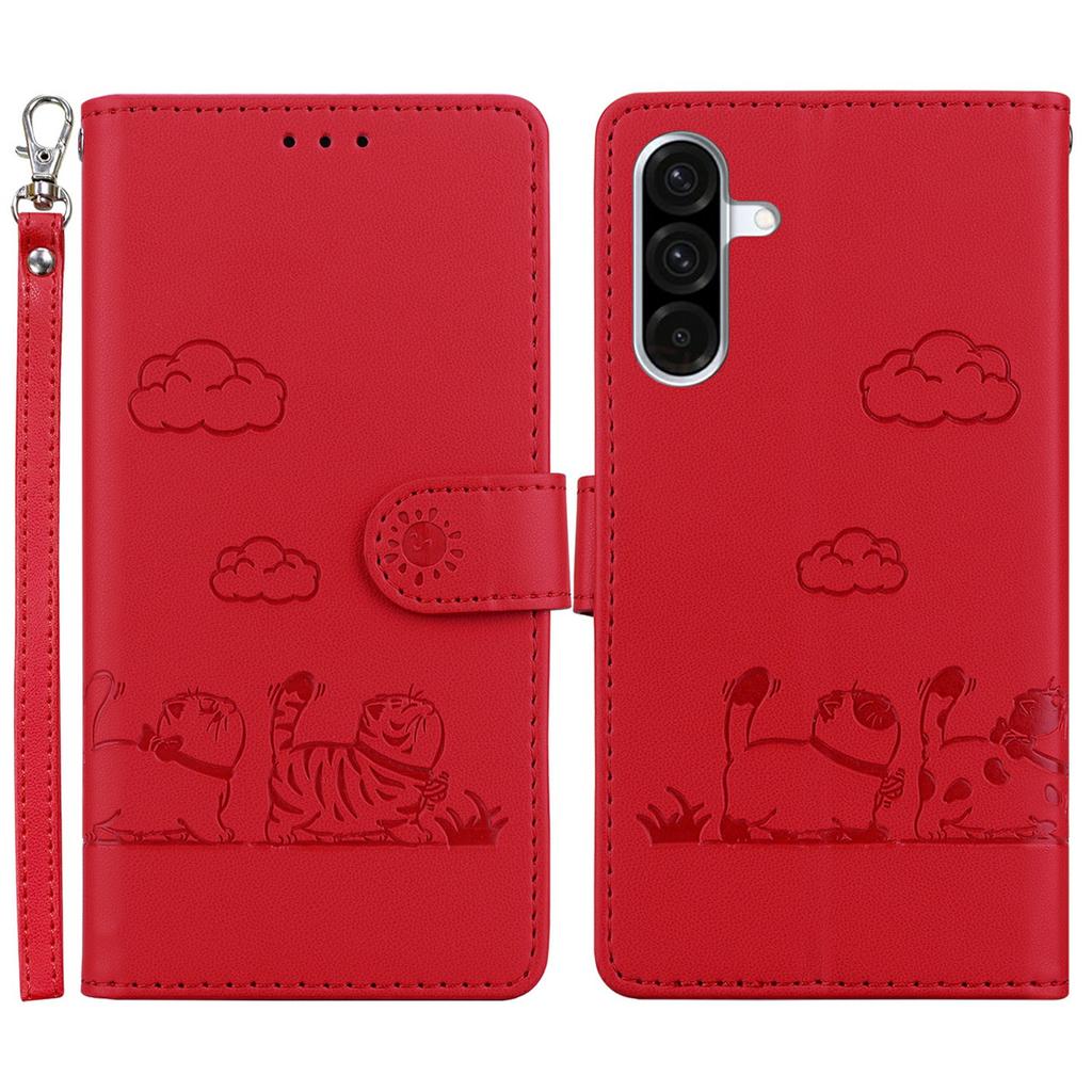 For Samsung Galaxy A26 5G Case RFID Blocking Kitten Pattern TPU+PU Leather Phone Cover