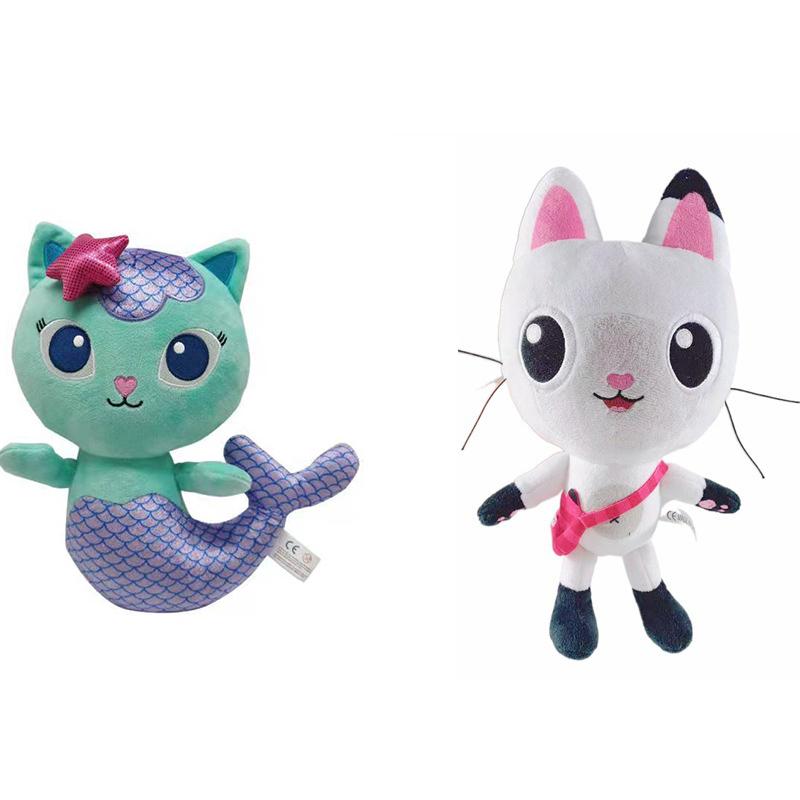 2pcs/lot Gabby's Dollhouse Plush Toy Mercat Mermaid Pandy Paw Cakey Kitty Fairy CatRat Stuffed Animal Plushie Doll Fan Girl Gift