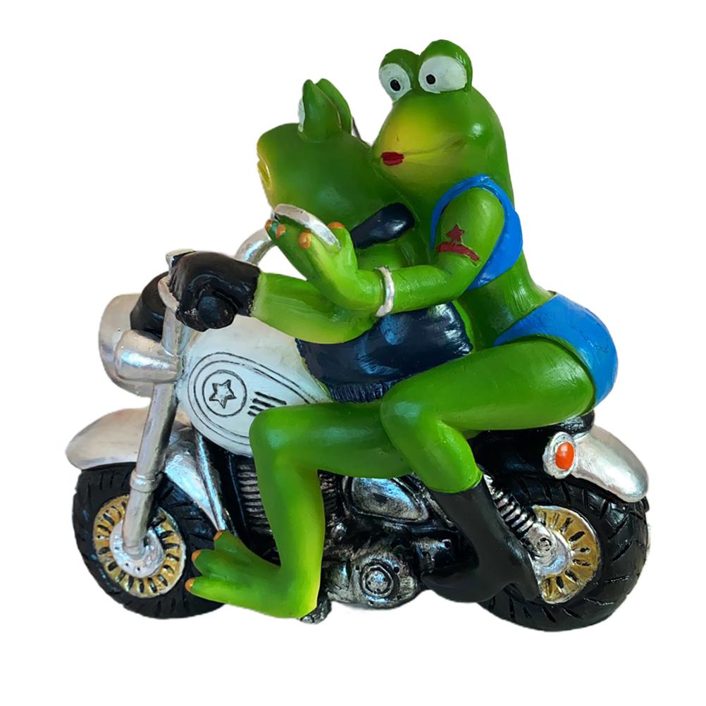 Frog Garden Decorations Resin for Outdoor Patio Ornaments Yard Decorations Art Figurines Frogs Ride Motorcycle