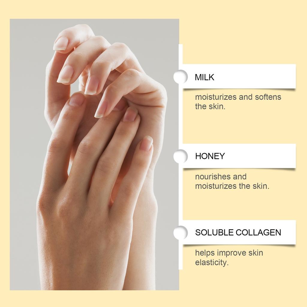 Молоко Мед Отрывная Ручная Маска Воск Дамская Увлажняющая Гидратирующая Маска для Рук Питательная Отшелушивающая Маска для Рук Уход за Руками Мягкая