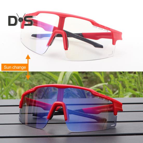 Outdoor Photochromic Cycling Glasses UV Protection Windproof Lightweight Men Women Running Mountain Bike Sports Goggles Eyewear