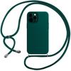 Protective Case for iPhone 12 Pro Max - E.F.CONNECTION - Soft Silicone - Night Green - Necklace Cord