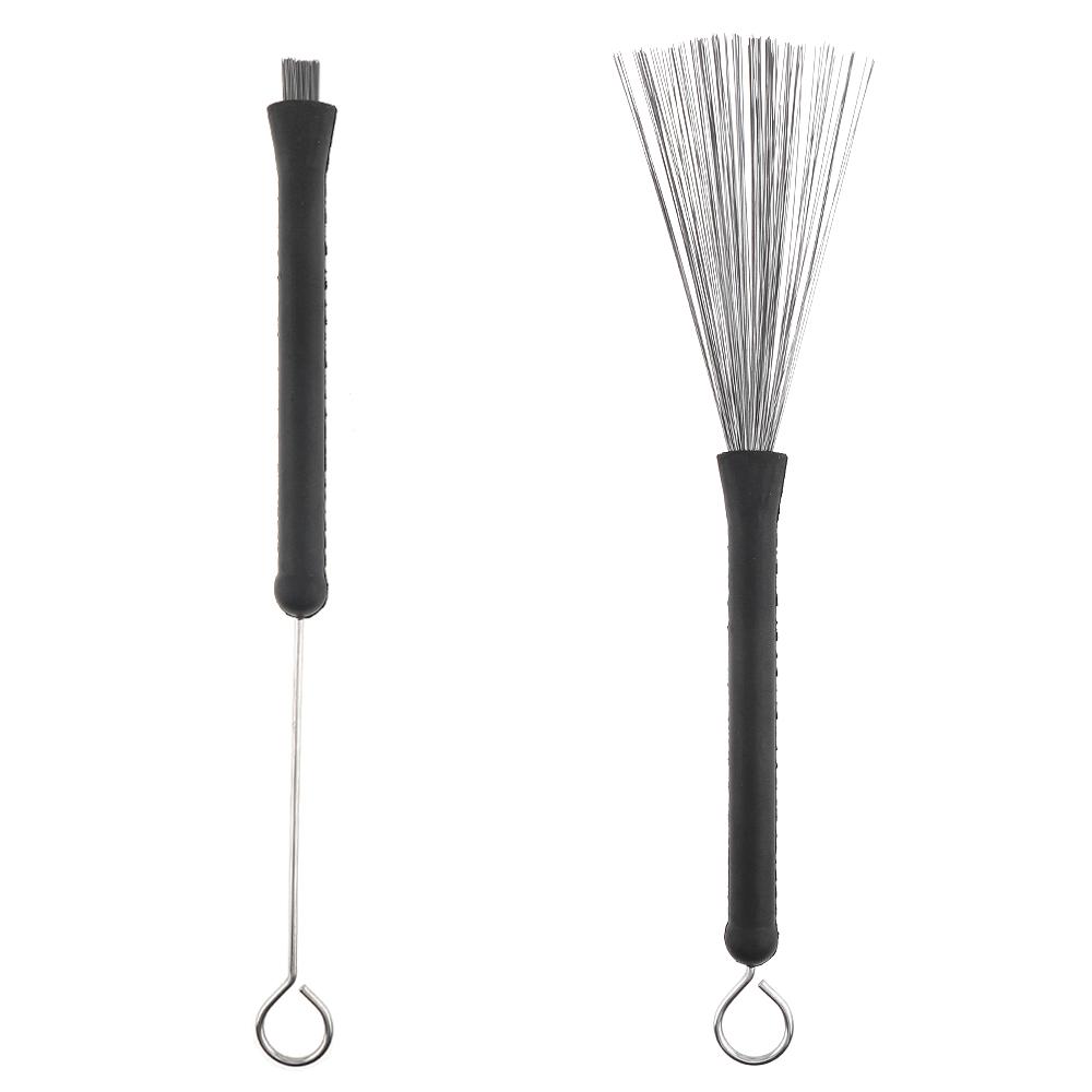 Набор из 4 джазовых барабанных палочек 5А, кленовые барабанные палочки, бамбуковые стальные проволочные щетки и бархатная сумка в комплекте