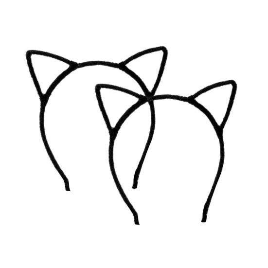 2 шт. Повязки на голову с кошачьими ушками, леопардовый принт, черный кот, котенок, животные ушки, обруч для волос, аксессуары для костюма на Хэллоуин, вечеринку, косплей