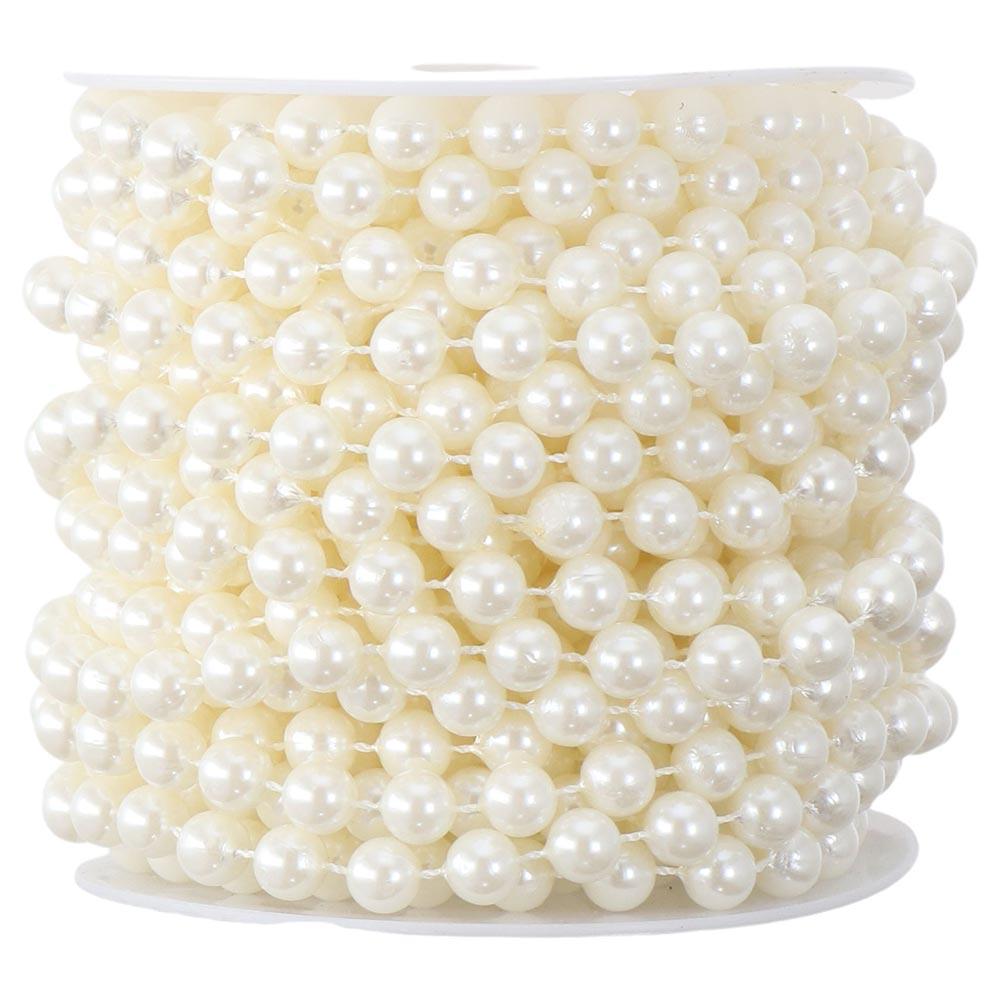 8mm Ivory Pearl Strands 33 Feet Pearl Garland DIY Crafts Faux Pearl Beads  Wedding