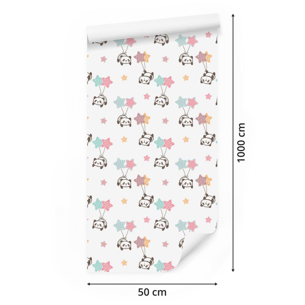 Stars and pandas wallpaper for living room and bedroom 50x1000