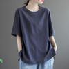 Minimalist Comfortable Summer 2024 Women's New Pullover O-Neck Patchwork Fashion Solid Loose Casual Short Sleeved T-Shirts Tops
