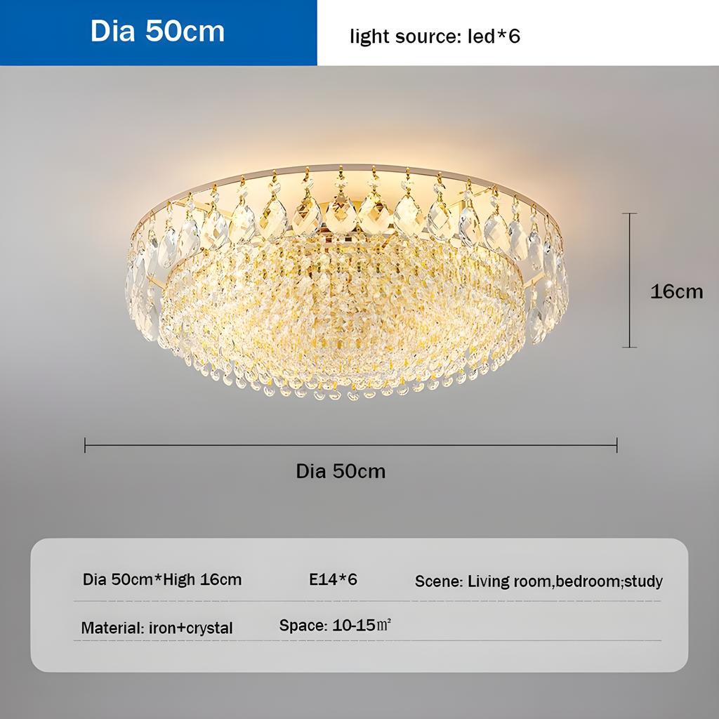 Nordic LED Crystal Circle Ceiling Lamp Гостиная Спальня Внутренний Декор Подвесной Светильник Lampara Luminaire Chandeliers Освещение