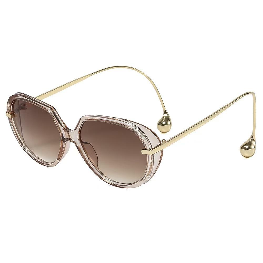 European and American fashion square round frame high-end sunglasses, male and female temperament versatile outdoor anti-ultraviolet trendy sunglasses
