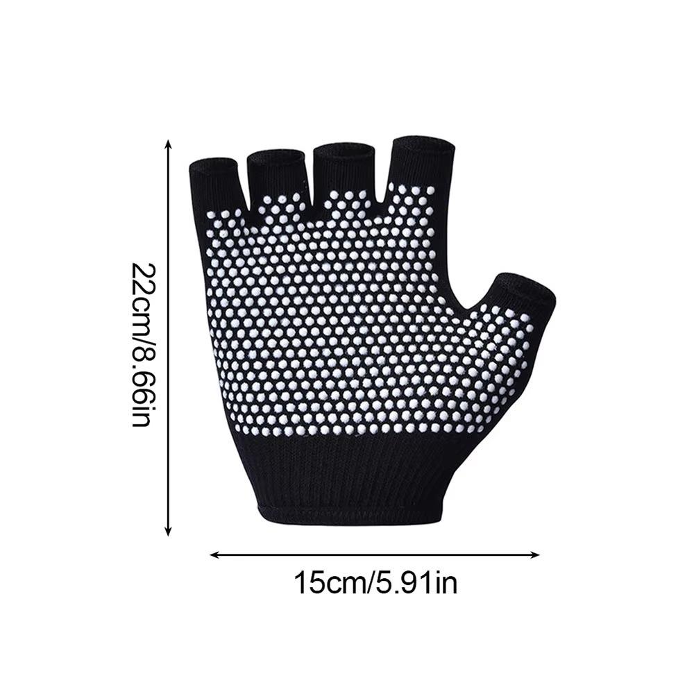 Breathable Half Finger Yoga Antislip Gloves Half Finger Pilates Sports Fishing Gloves Unisex