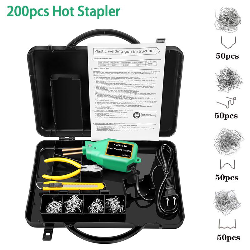 Новый сварочный аппарат для пластика, мини-тепловая пушка 100 Вт, горячий степлер, сварочный аппарат для пластика, Pro, автомобильный бампер, электронный набор инструментов для ремонта пайки