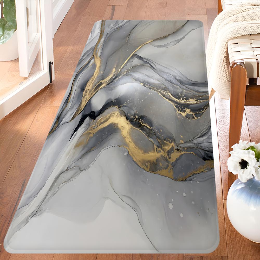 Цвет Синий Золотой Белый Мрамор Ковер для Прихожей Нескользящий Коврик для Прачечной Декор для Прачечной Балкон Детская Гостиная Туалетный Коврик