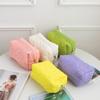 Fashion Candy Color Makeup Bag Quilted Flower Dacron Wash Bag Large Capacity Soft Cosmetic Handbag Travel