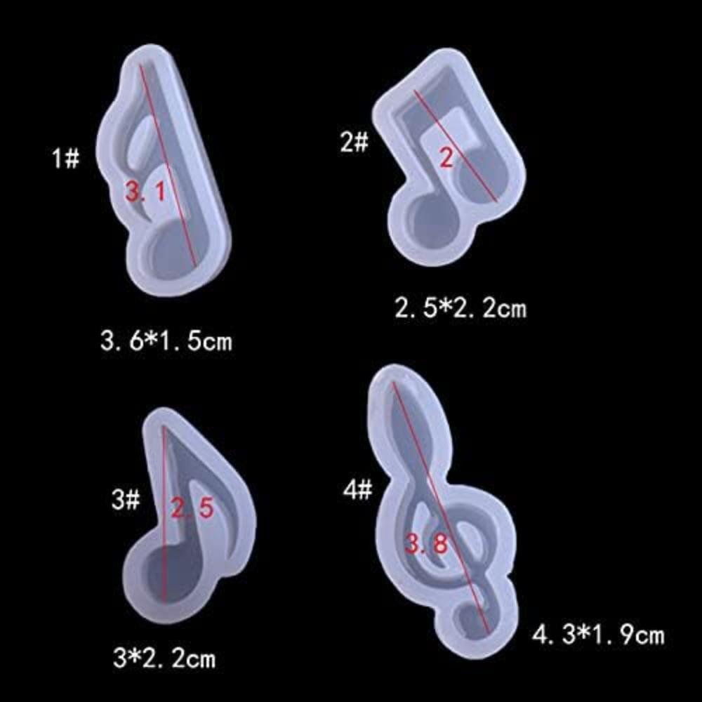 4 шт. Белая силиконовая форма в виде музыкальной ноты Силиконовая форма для музыкальной ноты Силиконовая форма для фреши Заготовка для свечи