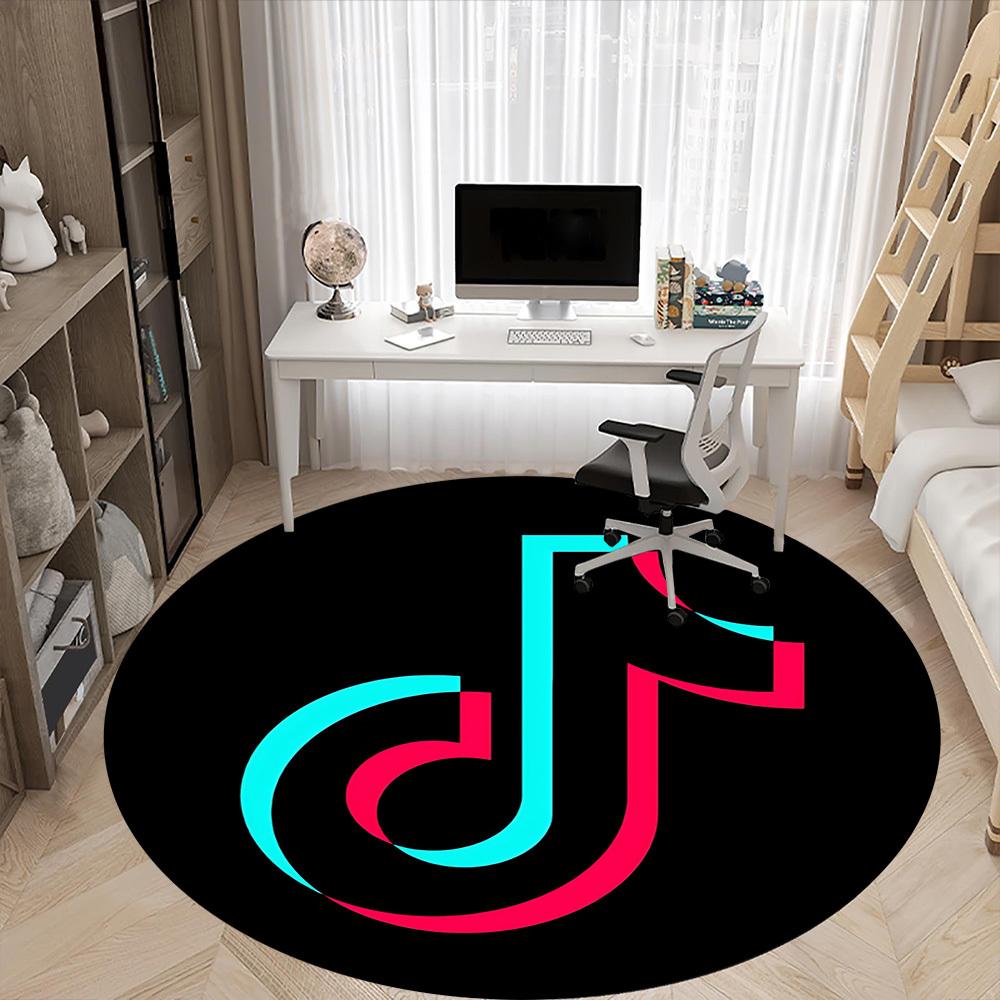 1 шт. Ковер-сиденье с логотипом TikTok для офиса - Внутренний нескользящий моющийся ковер из полиэфирного волокна, Мягкий удобный коврик для офиса yy250928032