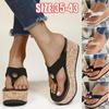 Lady Simple Style Height Increasing Beach Flip Flops Women's Summer Wedges Sandals Leather Slippers