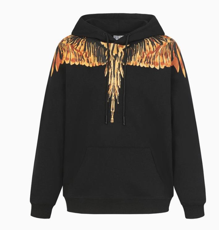 Модный Худи с Пернатыми Крыльями Marcelo: Многоцветная толстовка с фантомными крыльями, унисекс, с круглым вырезом, дизайн с молнией и змеей.