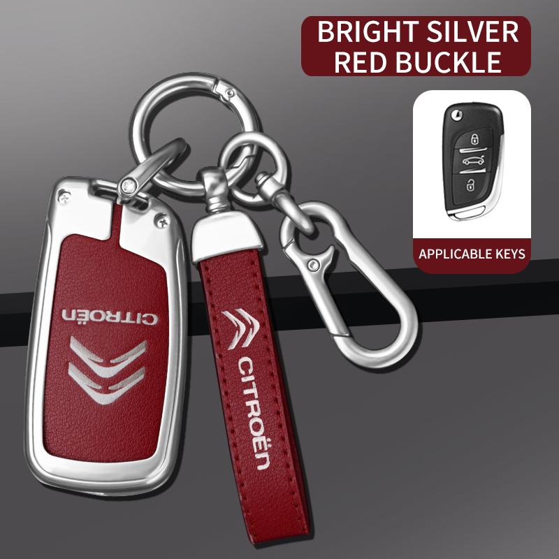 Car Flip Remote Key Case For Citroen C1 C2 C3 C4 C5 XSARA PICA Auto Accessories Zinc Alloy Leather Key Cover Protector Shell 