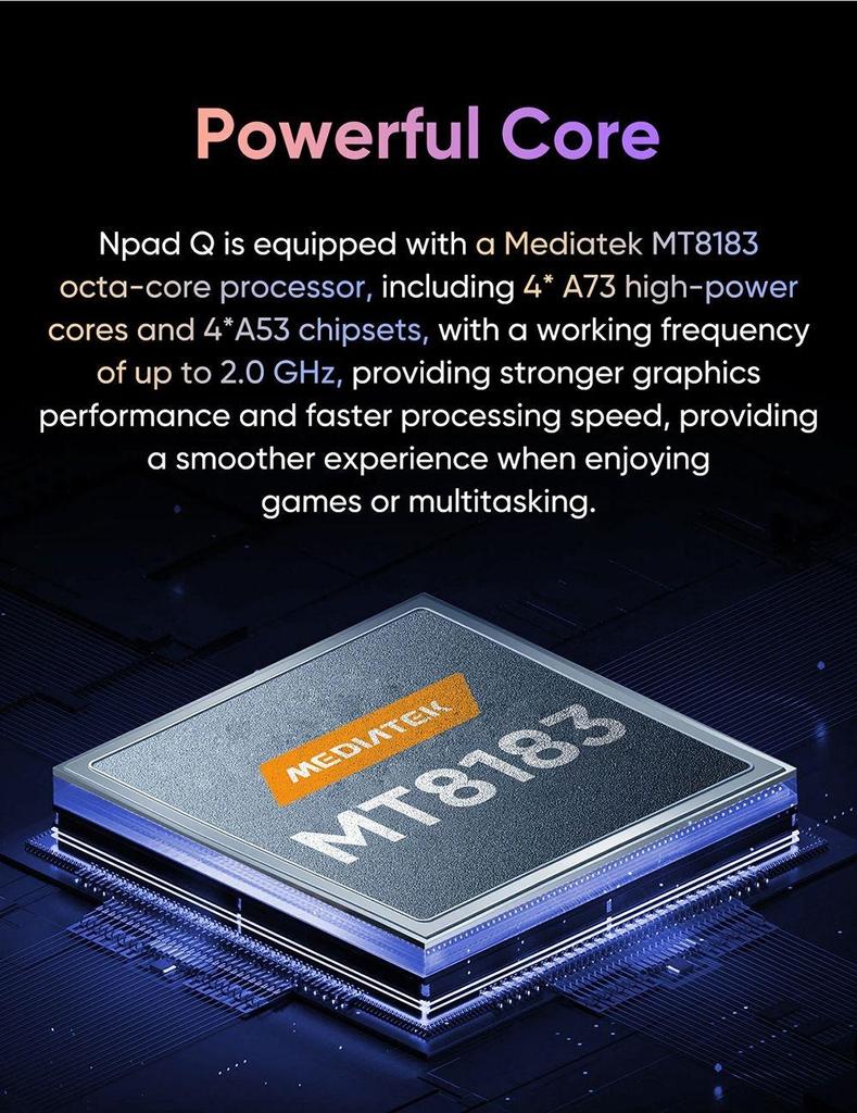 N-one Планшет NPad Q 10,1 дюйма, восьмиядерный процессор MTK8183, ОС Android 12, 4 ГБ ОЗУ, 64 ГБ встроенной памяти, 5G Wi-Fi, аккумулятор BT5.0, 6600 мАч