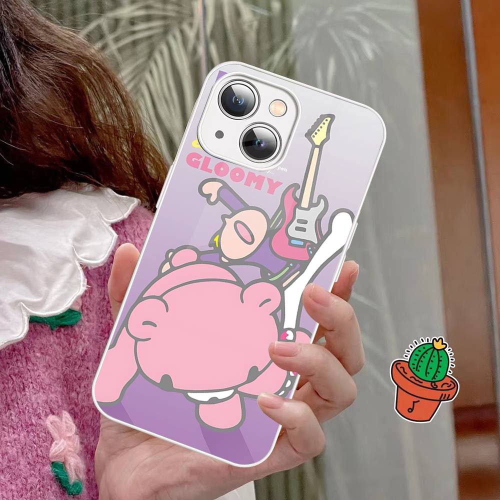 Милый G-Gloomy B-Bear Для IPhone 14 13 12 Mini 11 Pro XS Max X XR 14 Plus Закаленное Стекло