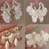 Серебряная игла, высококачественные серьги-гвоздики с цветочной бахромой и жемчугом, французская новая мода, универсальные серьги, легкая роскошь, высококачественные серьги