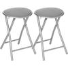 Atmosphera "Elisa" PVC Folding Stool - Grey - Set of 2