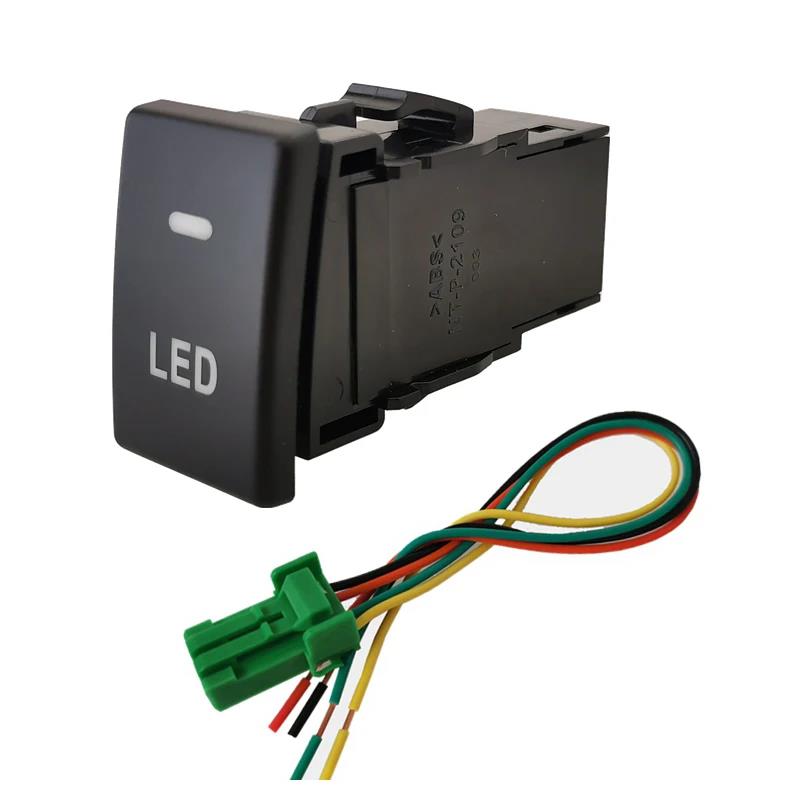 Car LED DRL Light Daytime Running Light Power Push Button Rear Diff Switch Front fog Refitted Switch with Wire for Isuzu D-MAX