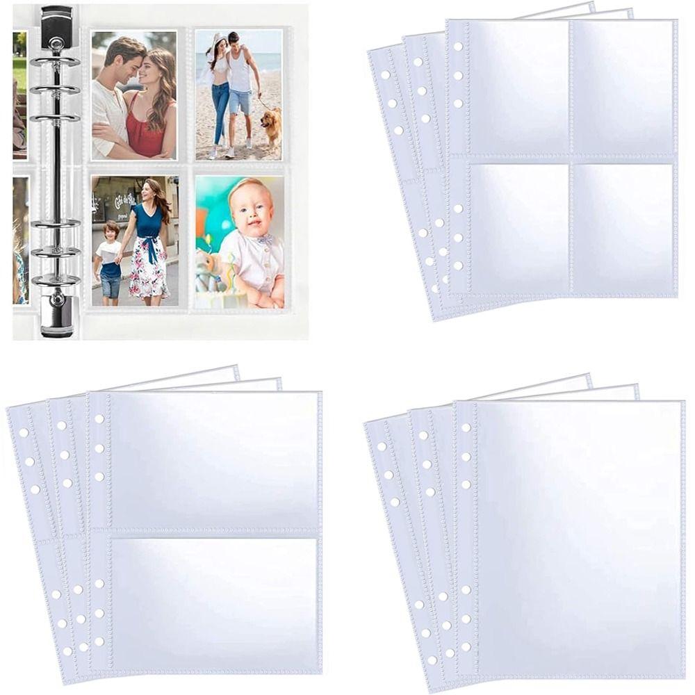 Multi-Pockets Photocard Binder 6 Ring Inner Page Binder Pages Photo Album Sleeves