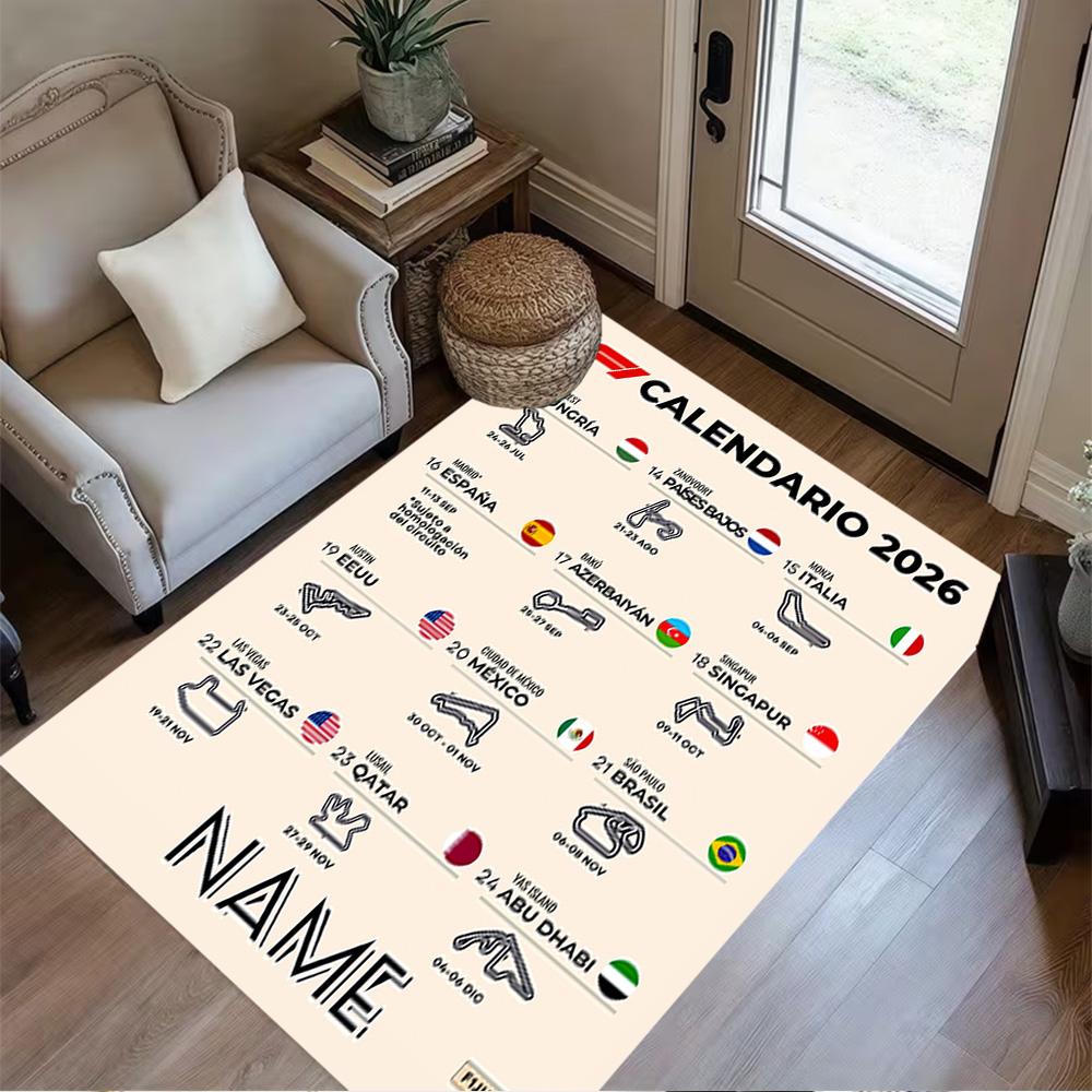 Formula Calendar Personalized Text Area Rug Perfect for Dormitory Entryway Hallway Decorate room Antislip Carpet Decorate Offices
