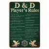 MimixD&D Retro D&D Rules Metal Wall Art Sign, Vintage Cast Iron Wall Plaque for Game Room & Home Bar Decor, Rustic Dragon & Medi