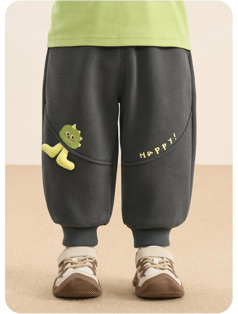 Детские зимние спортивные штаны Kaka Panda на флисовой подкладке - Теплые осенне-зимние брюки для мальчиков и девочек