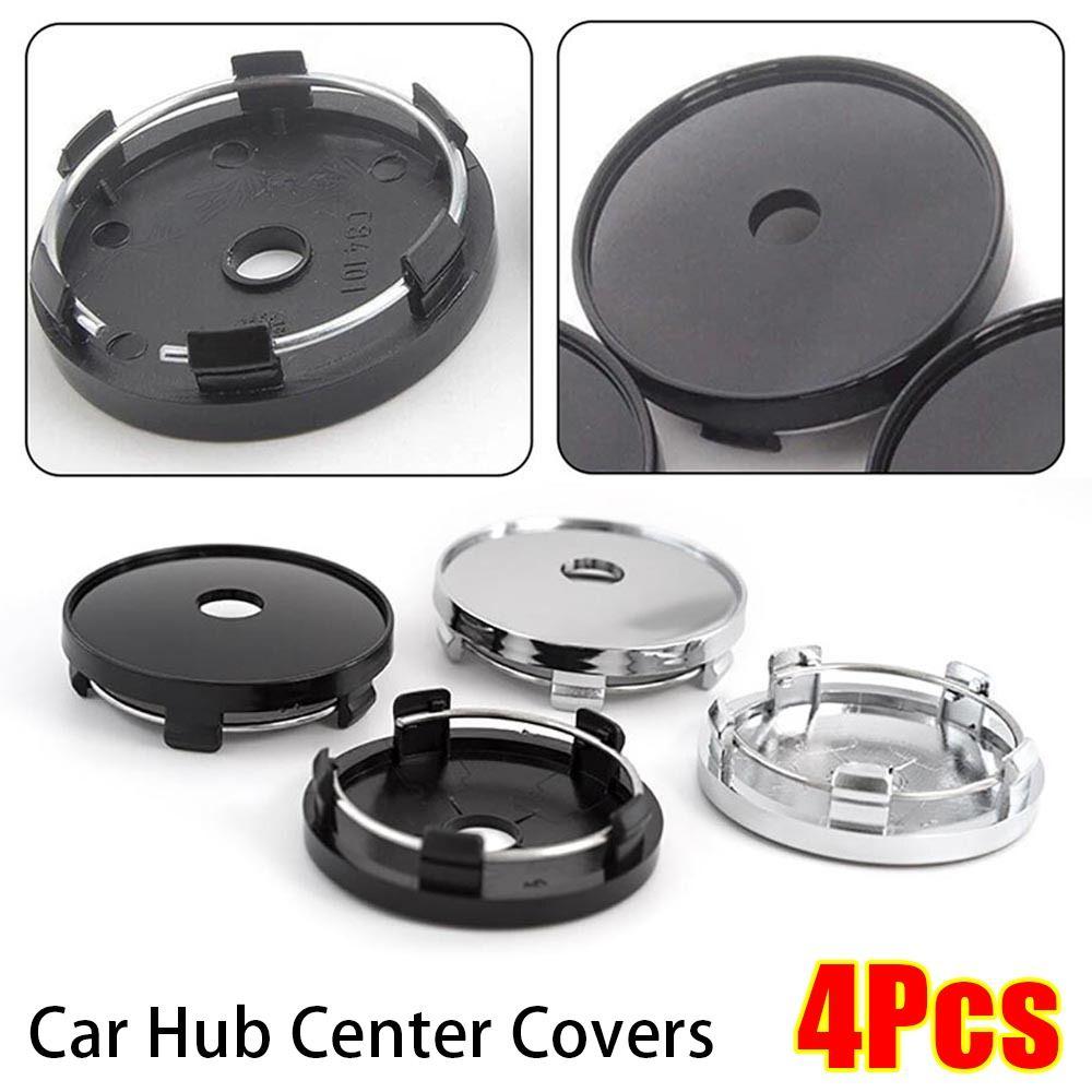 4Pcs Universal Wheel Tire Parts Car Hub Center Covers Dust-proof ABS Plastic Hub Center Cover 60mm Black Silver Wheel Hubcap