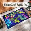 Frog Theme Crystal Velvet Floor Rug Personalized Custom Name Text Warm Carpet Home Decoration