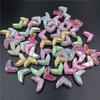 5Pcs Loose Beads Single Sided Drop Oil Creative Fish Tail Acrylic Sparkling DIY Jewelry Accessories Bracelet Making Material Beaded Beads