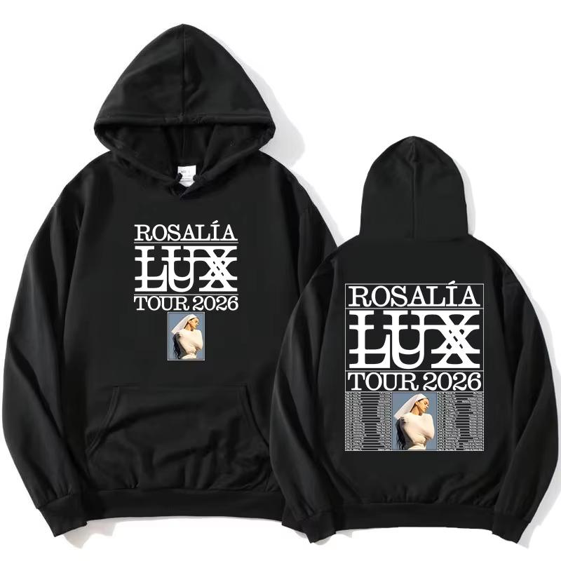 Горячая Распродажа Rosalía Rosalia LUX Тур 2026 Графический Принт Толстовки Унисекс Хип-Хоп Уличная Одежда Худи Модная Уличная Одежда для Повседневных Образов