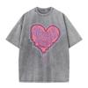 Womans Cotton Washed T-Shirts Trend Distressed Loose Tees Th
