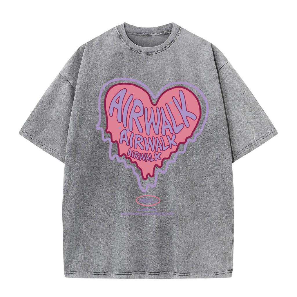 Womans Cotton Washed T-Shirts Trend Distressed Loose Tees Th