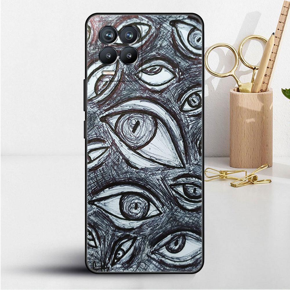 Чехол для Realme 8 C21y GT Neo 2 3 8i C21 7 C11 6 C12 C35 C3 GT 9 Pro C12 Master Funda Phone Cover Scary Face Eyes Smiley