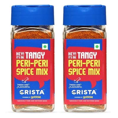 Смесь специй CRISTA Tangy Peri-Peri, экзотические специи, многоцелевая приправа, без трансжиров, веганская, без добавления красителей и наполнителей, 45 г в каждой упаковке по 2 шт.