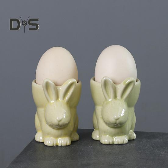 Ceramic Rabbit Egg Cup Bunny Egg Holder Breakfast Table Decor Egg Stand for Soft Boiled Egg Kitchen Utensils Easter Decoration