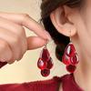 Изысканные Серьги-Подвески с Лепестками Винно-Красного Цвета для Женщин и Девушек Модные Длинные Серьги-Крючки с Кисточками в Форме Капли Ювелирные Изделия Подарки