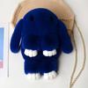 Messenger Bag Cartoon Bunny Shapr Furry Fluffy Soft Touch Plush Chain Shoulder