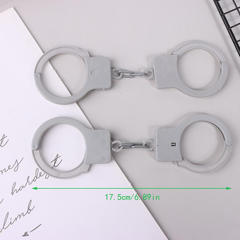 1 пара наручников, игрушка для детей, ролевые игры, наручники для ног, реквизит для вечеринок, драматических представлений, косплея, полицейского, костюма офицера полиции, игрушек для игры