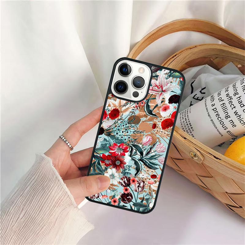Чехол для телефона с тропическими цветами для iPhone 17 Air 16 15 14 11 12 13 Pro MAX Plus coque Чехол-оболочка