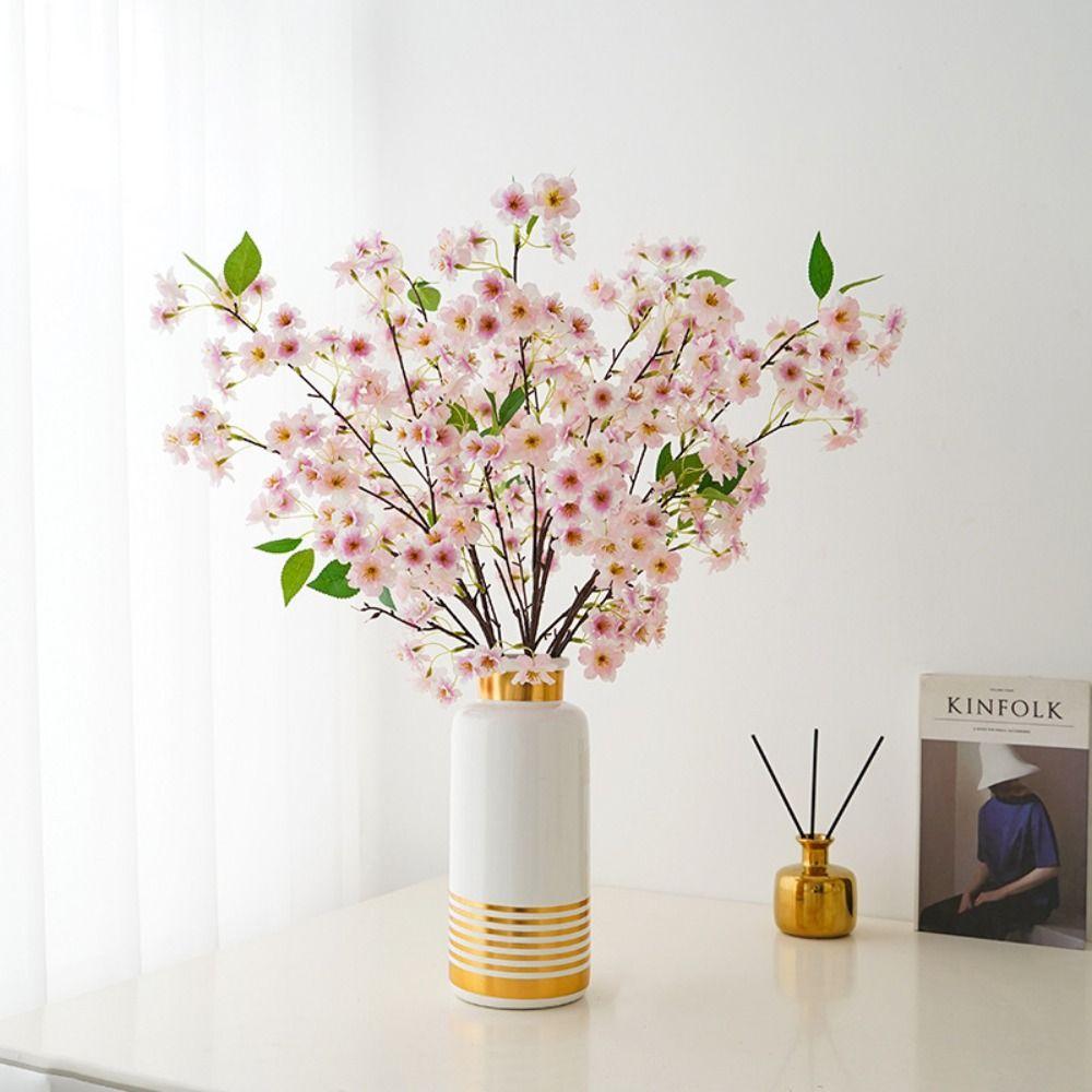 90см Искусственные ветки цветущей вишни Пластиковый искусственный цветок Шелковая цветущая вишня День святого Валентина