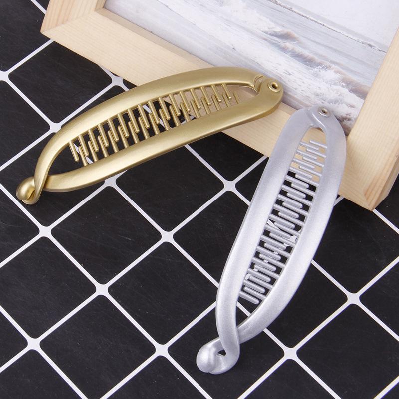 Модные заколки для волос в форме рыбки, однотонные, простые, в форме банана, для женщин и девочек, волнистые гребни, заколки для волос, зажимы для кос