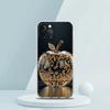 Мягкий прозрачный чехол-бампер из ТПУ для iPhone 16 15 14 13 12 11 Pro Max XR 8 7 Plus XR Оболочка Счастливый Черный с рисунком Яблока Capas