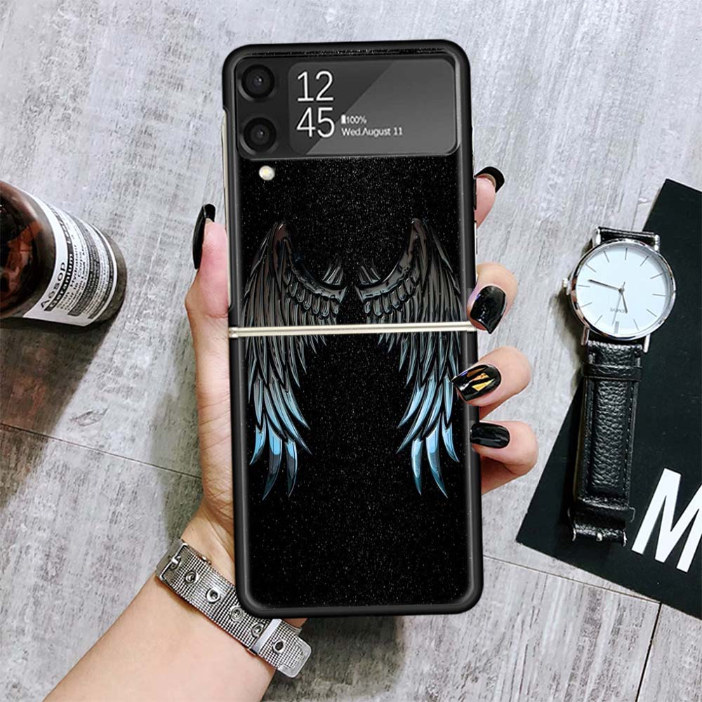 Чехлы с перьями Ангельские Крылья для Samsung Galaxy Z Flip 4 5 6 7 3 Z Flip7 Flip6 Flip4 Flip5 Flip3 5G Жесткие Ударопрочные Fundas Чехол Ga